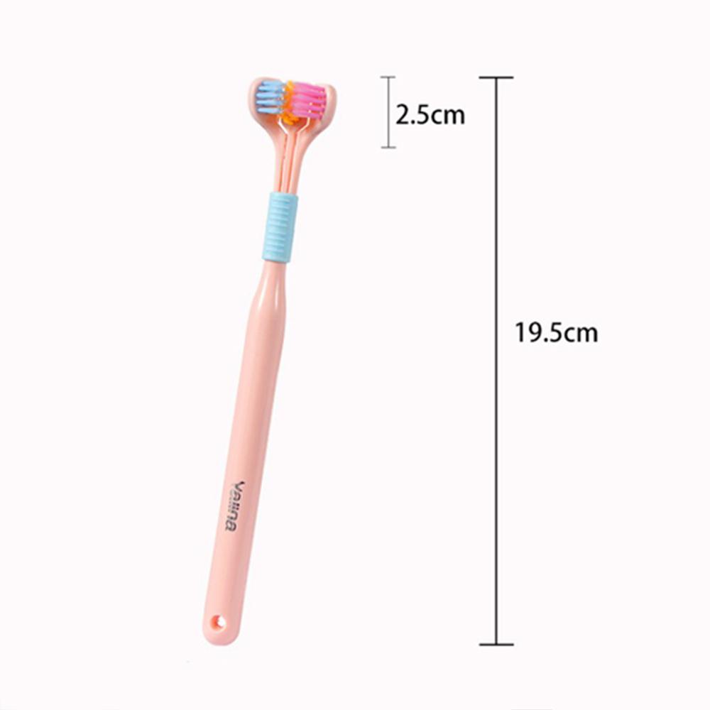 Household 3-Sided Toothbrush with Soft Bristles Comfortable Easy to Use Deep Cleaning Toothbrush for Adults Kids Boys Girls