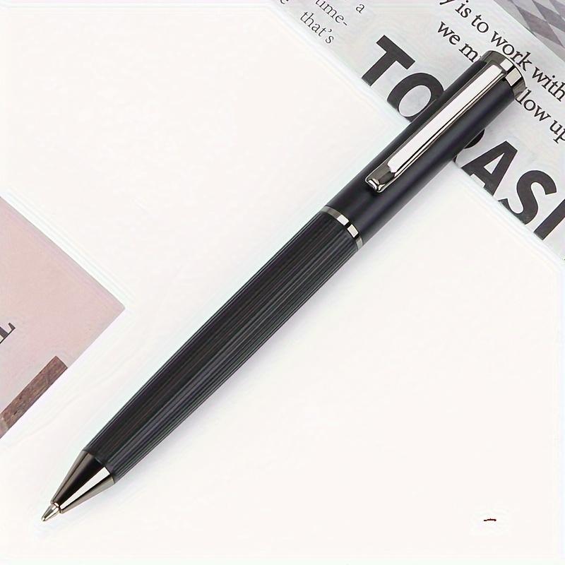 High-quality metal rotating ballpoint pen, business office signature pen, daily learning writing practice ballpoint pen (black ink)