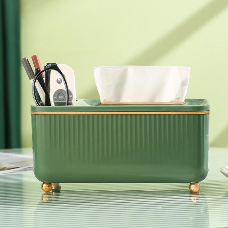 Organizer na biurko Pudełko na chusteczki Uchwyt na ołówki i długopisy Wielofunkcyjne pudełko do przechowywania na biurko Pojemnik Prostokątny dozownik chusteczek