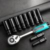 3pcs Set Auto Repair Tools Deep Air Impact Socket For Torque Wrench Ratchet Socket Wrench Magic Handle Multifunctional Handheld