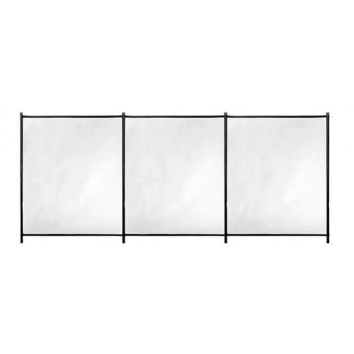 Barrière souple de sécurité pour piscine - GRE - 3 m x H 1,33 m - Pré-montée - Toile recoupable - 4 poteaux + caches discrets