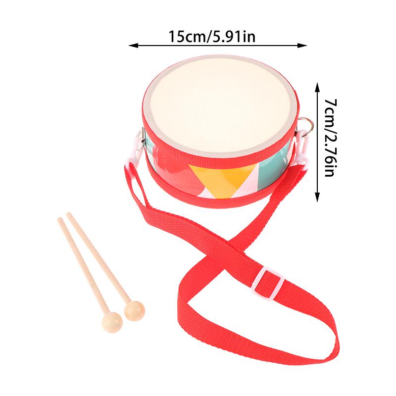 Kids Percussion Drum Wood Toy Set With Carry Strap Music Instrument Teaching Aids For Toddlers Develop Children's Rhythm Sense