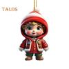 1 Pair Cartoon Figures Pendant Easy To Hang Acrylic Christmas Ornaments Colorful Reusable Hanging Pendant for Festive Home Decor Xmas Tree