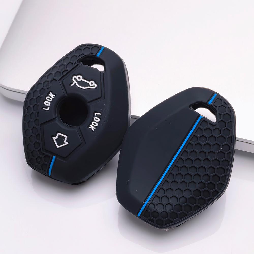 Key Fob Cover for BMW E46 Silicone Stand Key Cover Car Key Case Accessory Shell 7 Series 3 Button Smart Key Fob Car Key Accessories X3 Z3 Z4