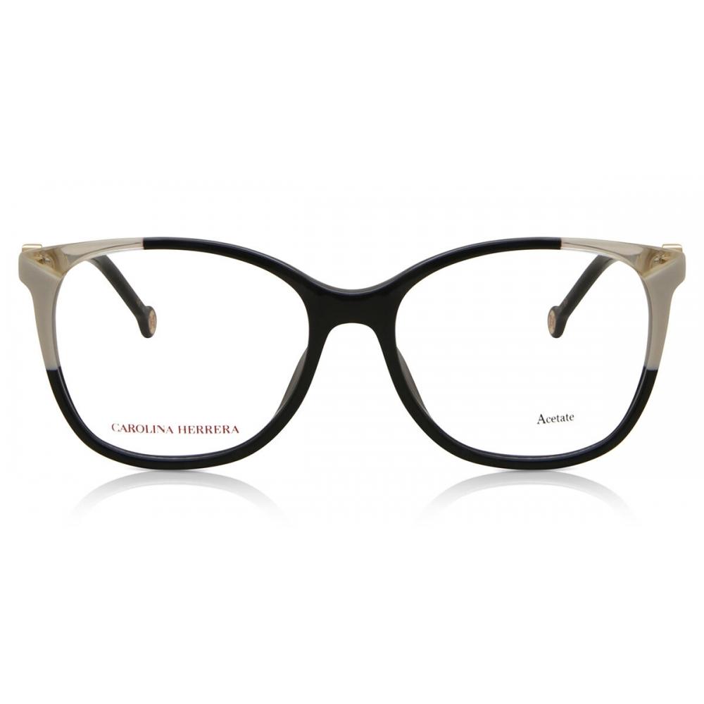 

Carolina Herrera Her 0113 G 9ht Women eyeGlasses Clear Ivory Black/54-17-145