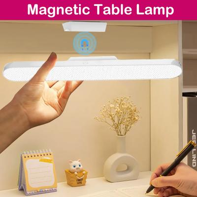 Magnetic Touch Table Lamp USB Rechargeable Light Stepless Dimming Cabinet Closet Wardrobe Portable LED Night Light Reading Lamp
