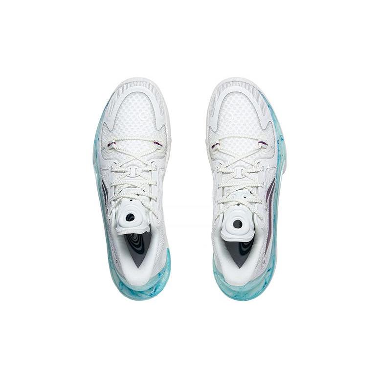 Nové LiNing SONIC 11 Ride Waves Protiskluzové a Odolné proti Opotřebení Odpružené Nízké Basketbalové Boty Mist White ABAT021-2