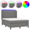 VidaXL Slat Bed Base with Mattress and LED, Upholstered Bed, Double Bed, Adult Bed for Interior Bedroom, 3138638