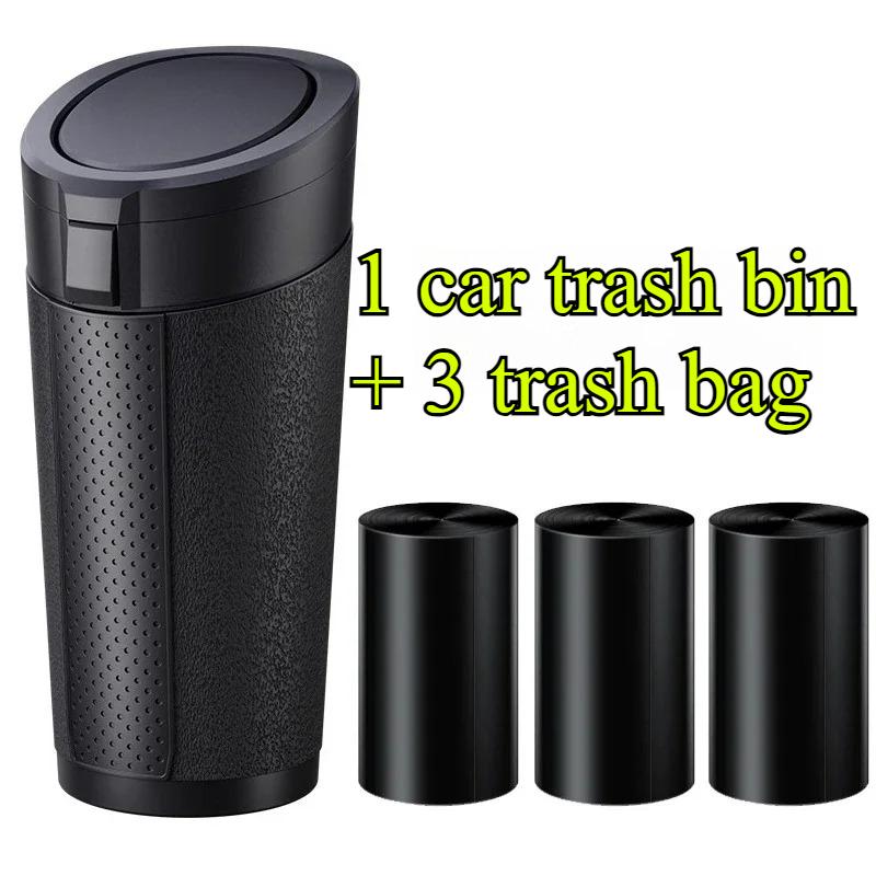 Waterproof Car Trash Container with Lid Leak Proof Portable Garbage Can Auto Vehicle Multifunctional Organizer Bin