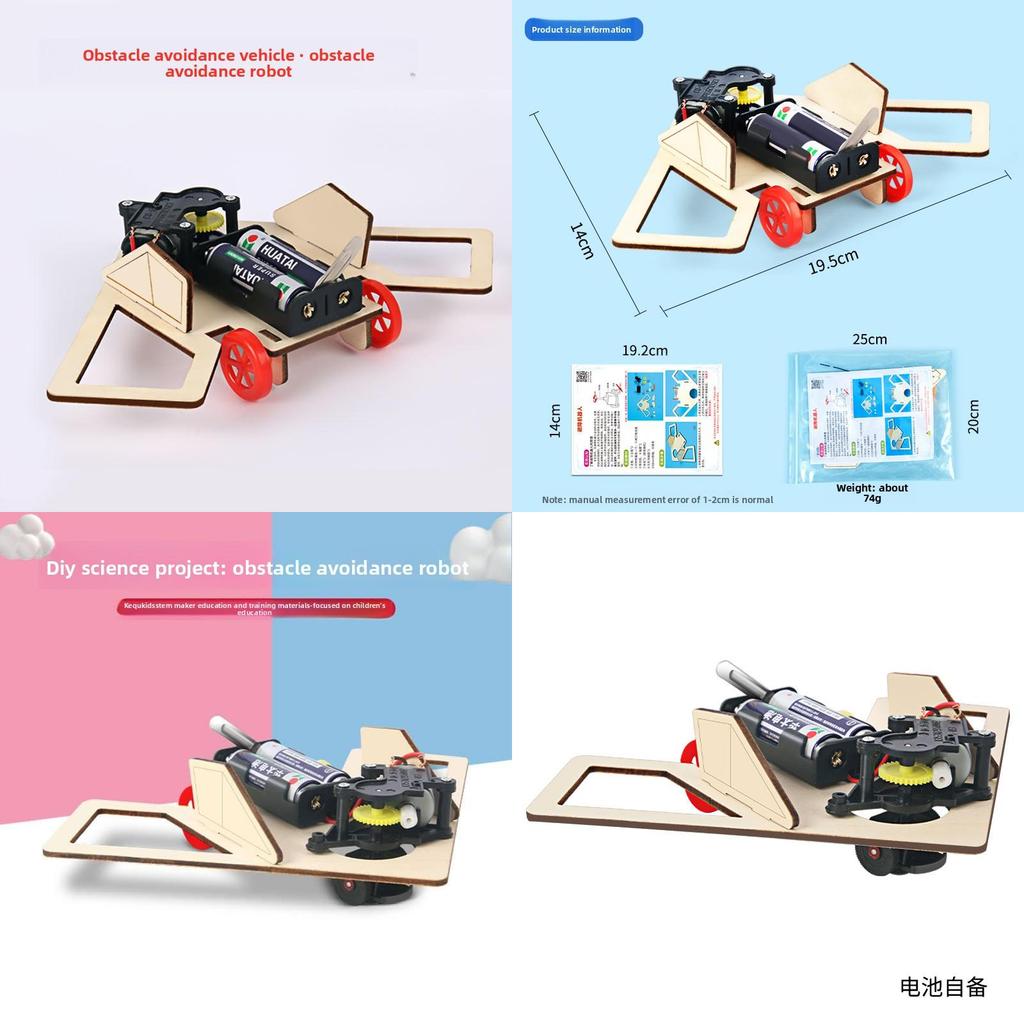 Science Obstacle Avoidance Car Robot Kit For Student Stem Learning