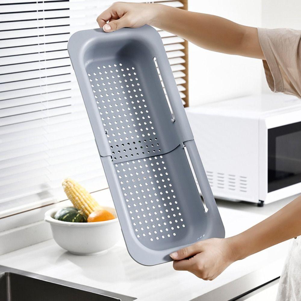 Multifunctional Drainage Basket Expandable Veggie Washer Sink Strainer Basket Washing Veggies