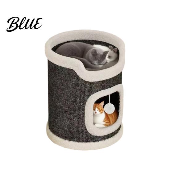 Small Apartment Cat Multi-cat Sisal Barrel with Tower Scratching Tree Climbing 3 Caves Pad Multi-tier