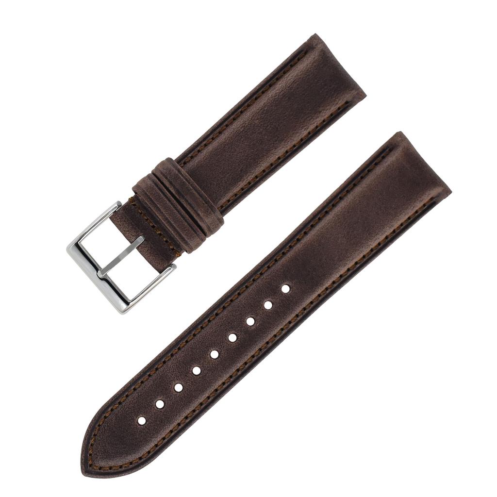 Plain Weave First-Layer Cowhide Leather Watch Strap, Suitable For Dw Men'S And Women'S Watch Accessories Plain Weave Leather Strap
