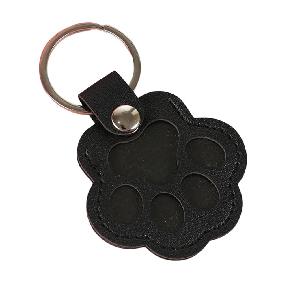Pet Hair Keepsake Keychain PU Pet Keychains Hair Collector Cute Paw-Shaped Memorial Charm for Men Girls Wallet Women Mobile