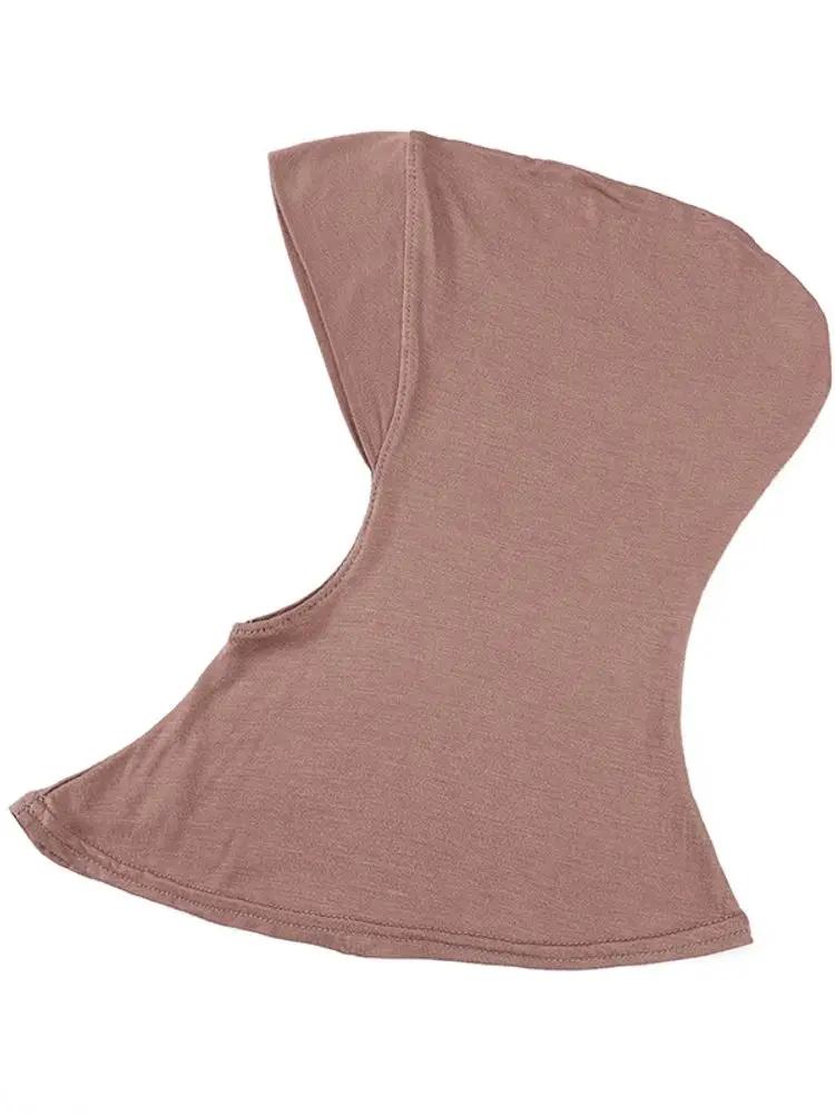 21Colors Soft Modal Elastic Basic Inner Turban Cap Muslim Women Solid Color Wrap Hijab Hats Wear Directly Headscarf Underscarf