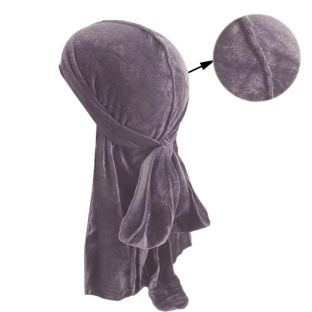 Long Tail Durags Caps Velvet Head Wrap New Bandana Beanie  Unisex