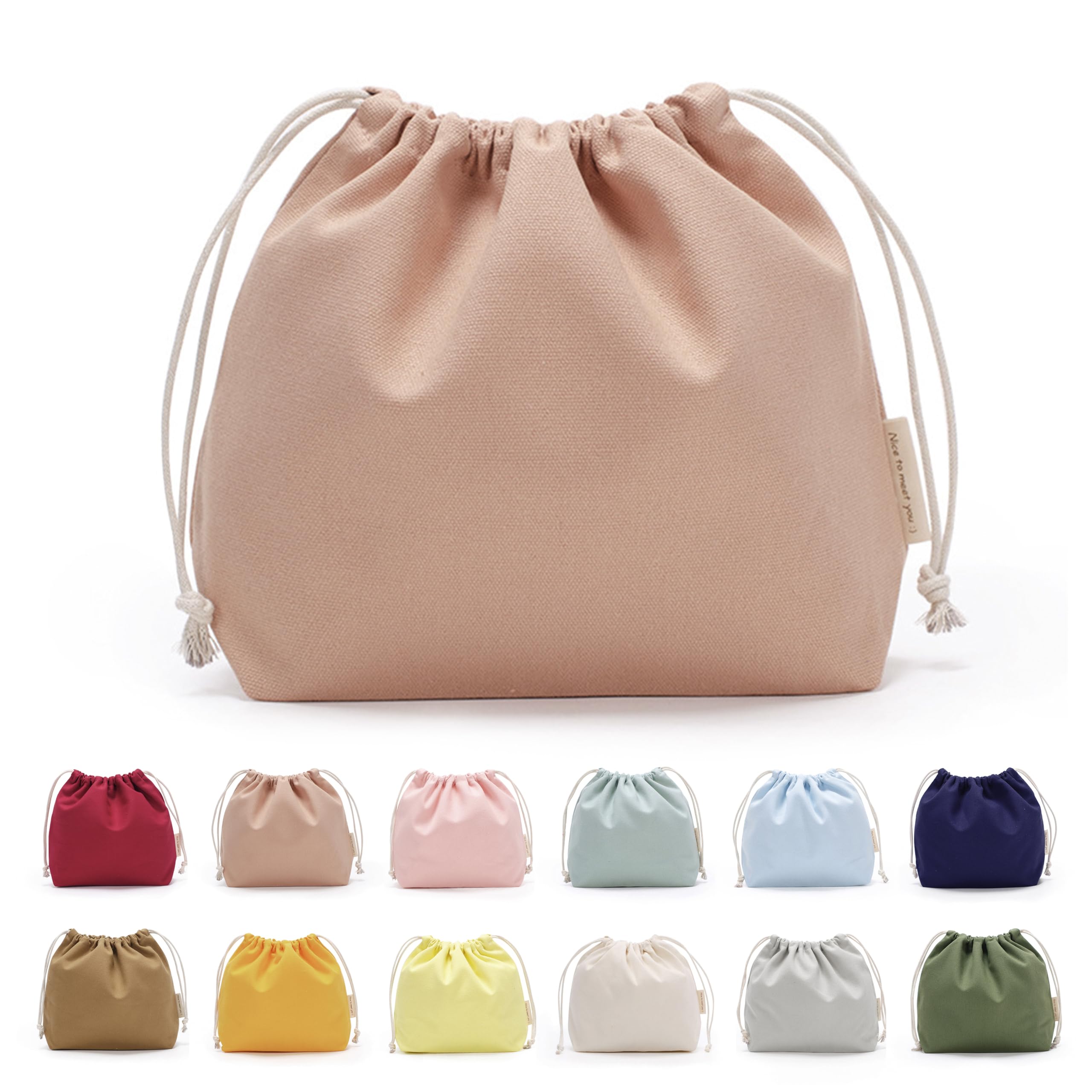 

Moelife Drawstring Small and Solid Stylish and Cute in 21 Red and White Canvas Drawstring Inner Drawstring Pouch and White Bags, Large, Colors,