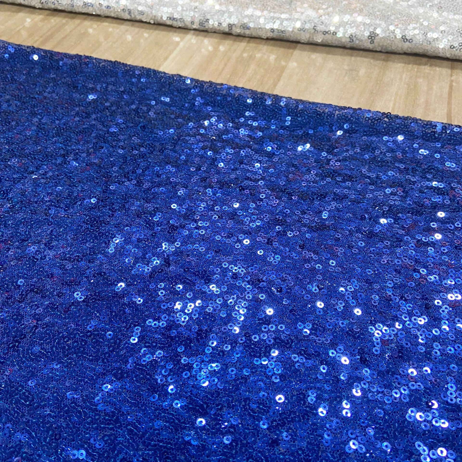 

Однотонна 3мм Шифрована Тканина з Паєтками DIY Наволочка Сукня Одяг Весілля День народження Домашній Декор Сітчаста Тканина Скатертина Декор 130x50cm синій