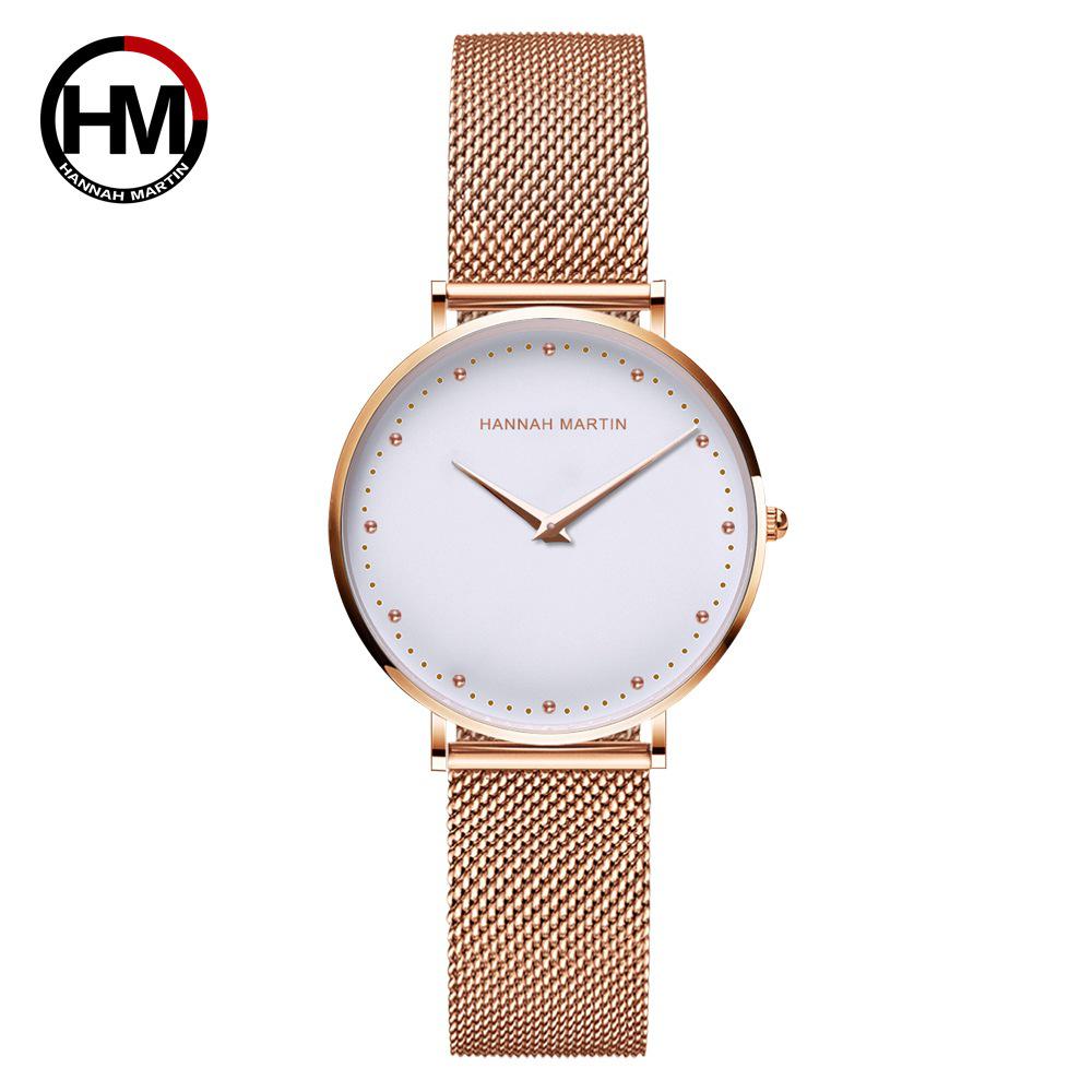 Hannah Martin Japanese Movement Stainless Steel Mesh Waterproof Watch