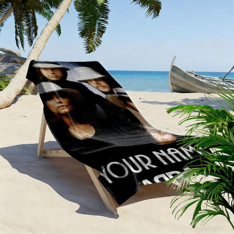 Custom Name ABBA Print Beach Towel, Large Soft Quick Dry Towel for Beach Camping Swimming_xia