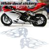 2Pcs Universal Motorcycle Gas Fuel Oil Tank Skull Flame Badge Decal Sticker