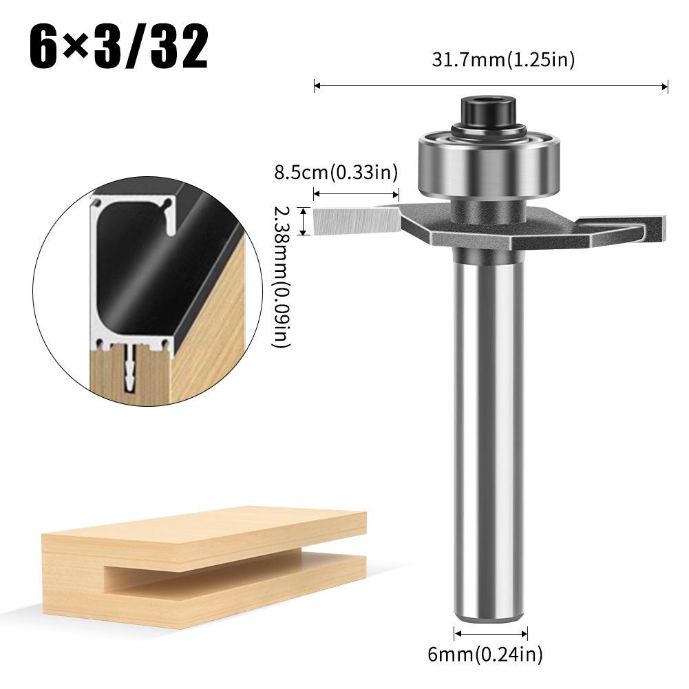 6 Handle 12 Handle Ball T-Knife Woodworking Milling Cutter Slotting Cutter Notch Cutter Begonia Angle Alloy Cutter Head Trimming Machine Tool Head