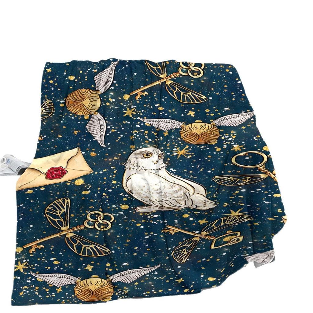 Owl Envelope Printed Blanket for Sofa Bed Travel Camping Living Room Office Conditioning Blanket for All Seasons Gifts