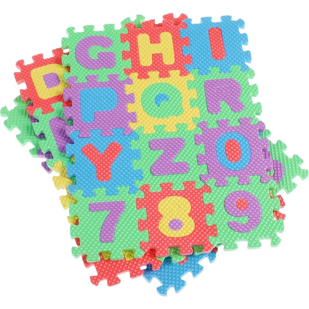 36Pcs Mini Number Alphabet Alphabet Puzzle,Floor Mat for Baby, Foam Puzzle Play Table Mat,Alphabet Mat Play Mats for Toddlers