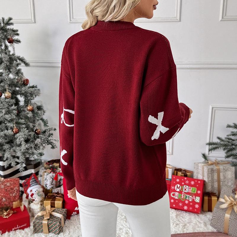2025 New Sweet Style Bow Jacquard Autumn/Winter Sweater