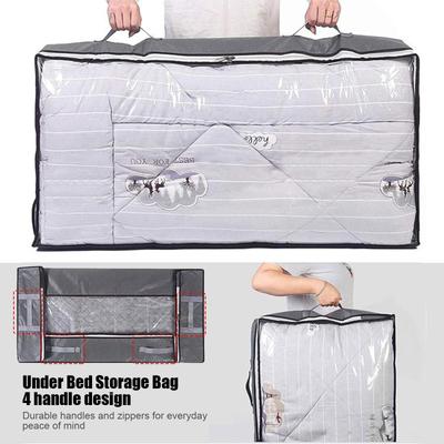 Foldable Under Bed Storage Bag Clothes Storage Bags Large Capacity Clothes Storage Bin with Clear Window & Handles for Bedroom