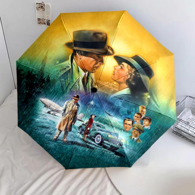 

1 PC Automatic Folding Umbrella - Cartoon Pattern, Portable & Foldable Design with 14 Ribs, Christmas Birthday Gifts