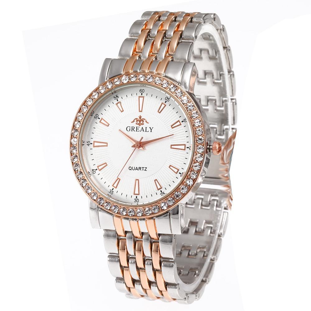 New Casual Watches Women Luxury Fashion Lovers Watch Rhinestone Stainless steel Quartz Watch Men Women Gift Business Wristwatch