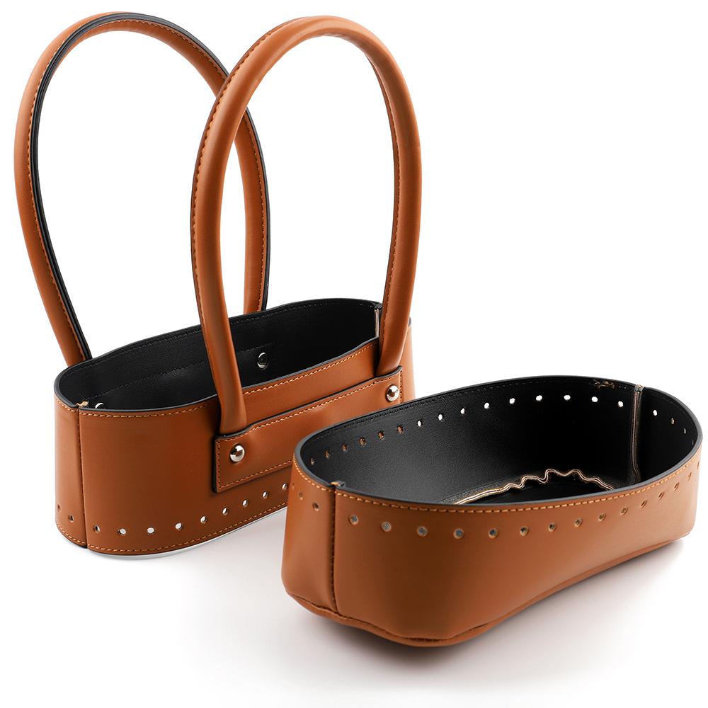 1Set PU Leather Handbag Making Kits Knitting Crochet Bags Bottom Handles for DIY Purse Shoulder Tote Bags Handmade Accessories