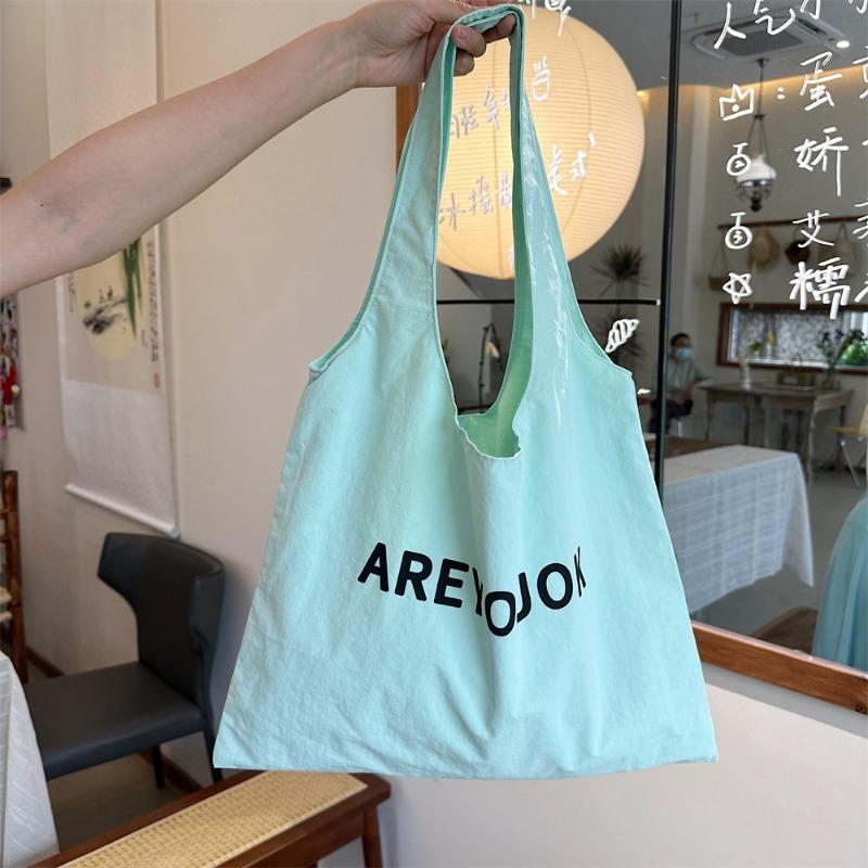 New Niche Letter Printed Shoulder Bag Large Capacity Design Versatile Cloth Bag Women's Canvas Bag Shopping Bag