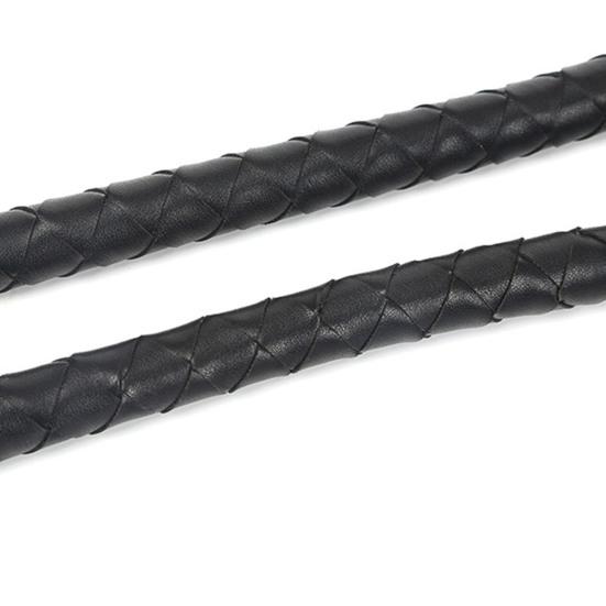 Faux Leather Black Whip Woven Cosplay Whip Realistic Lion Tamer Cowboy Whip