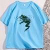 Frog Swimming Tshirt Summer Unisex Unisex Funny Animal Graphic Tee Elastic Casual Short Sleeve Breathable Round Neck Tshirt