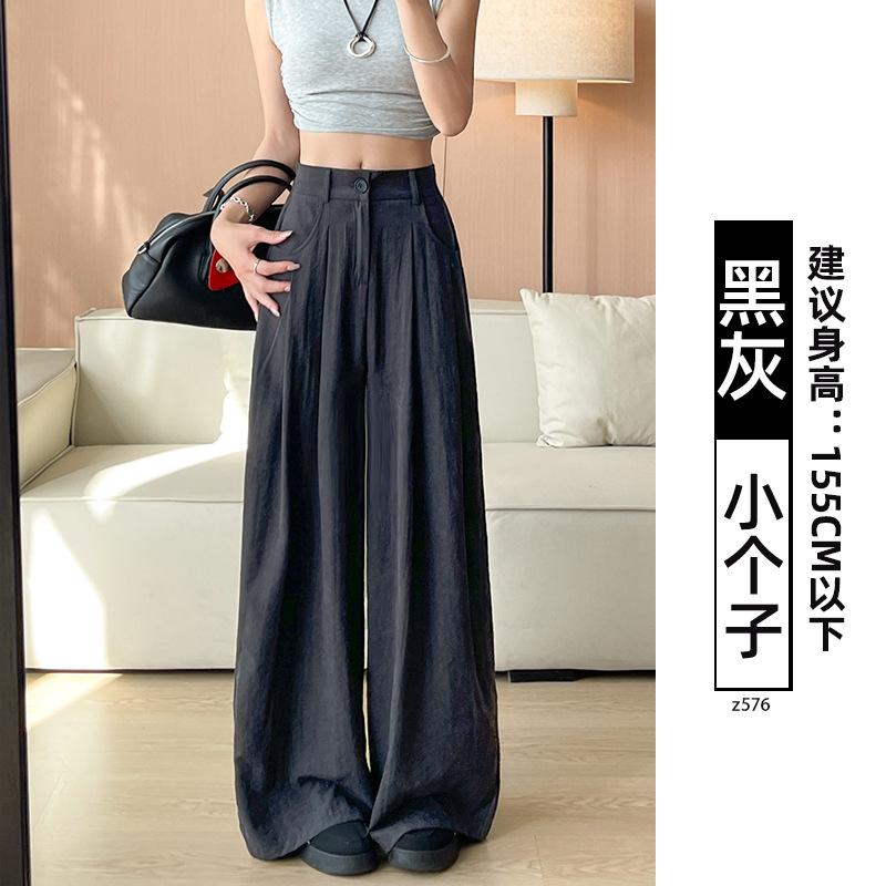 Suit pants children's autumn and winter new white velvet vertical straight-leg pants small corduroy wide-leg pants