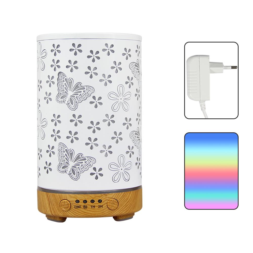 100ml Essential Oil Diffuser Seven-Color Aroma Light Butterfly Ultrasonic Air Humidifier Room Scent Diffuser with Timer Function