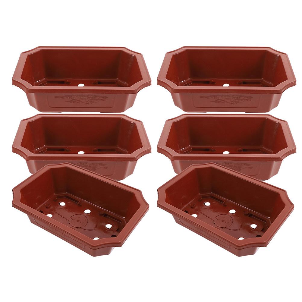 6Pcs Plastic Bonsai Planter Pots Drainage Hole Small Flower Pots Indoor Outdoor Balcony Garden Decorative Planter