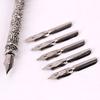 Metal Wedding Vintage Gift Feather Set Font Pens Fancy Nib Fountain Pen Calligraphy Quill