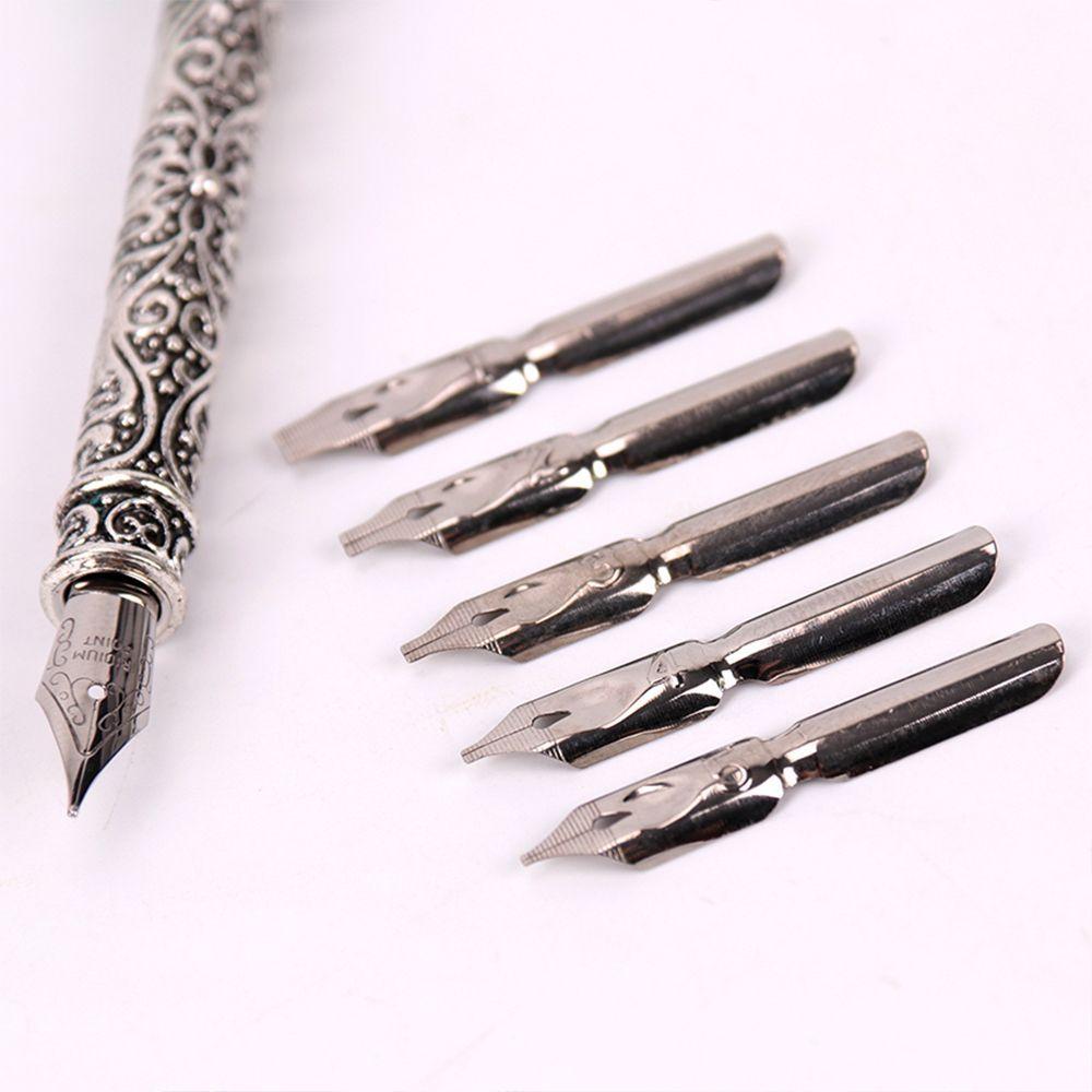 Metal Wedding Vintage Gift Feather Set Font Pens Fancy Nib Fountain Pen Calligraphy Quill