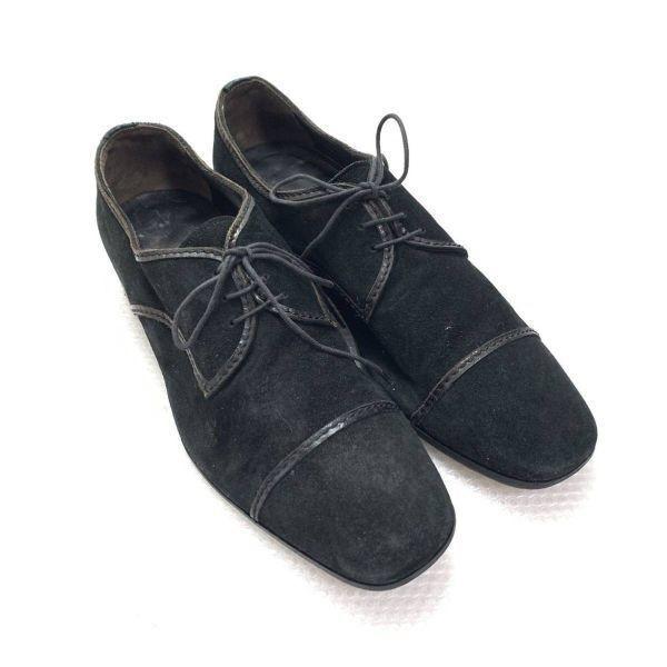 Lanvin Italienische Lederschuhe mit Kappe Schwarz Größe 8 26.5(GEBRAUCHT)
