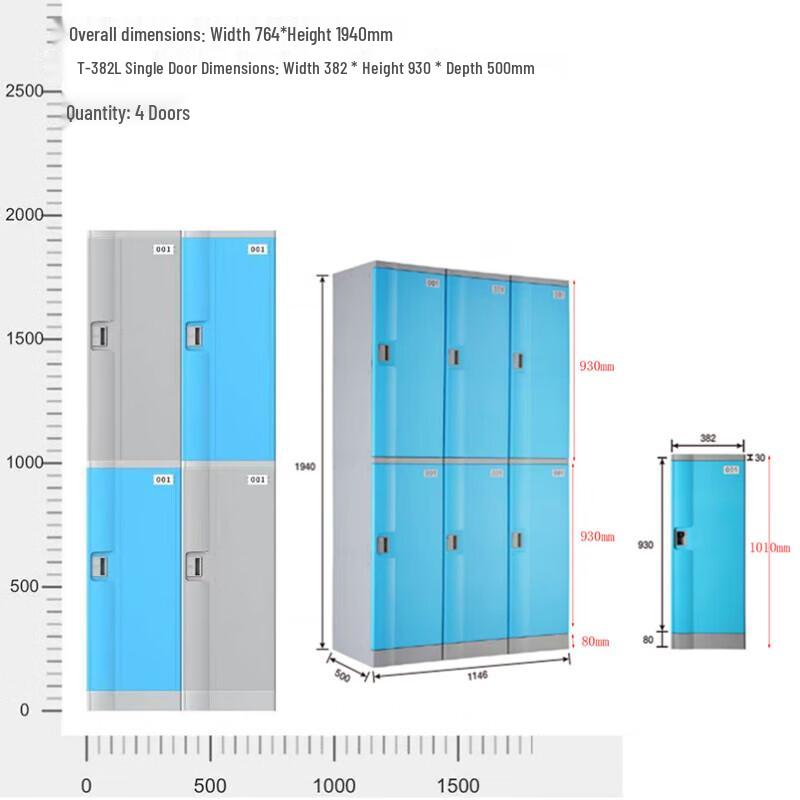 ABS Plastic Single Door Storage Locker with Password Lock