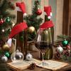 Festive Scarf & Hat Wine Bottle Two-Piece Christmas Decoration Set