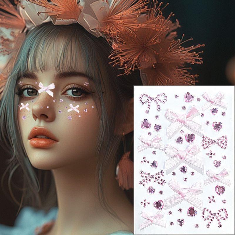 

Наклейки-бабочки для лица Декоративные товары Сетевые красные концертные наклейки для макияжа Бриллиантовые наклейки для лица и ногтей Фиолетовые наклейки для сценического макияжа New arrival Bows (pink) comes with adhesive