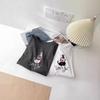 Korean Age-Reducing Red Scarf Puppy Embroidered Women's T-Shirt - Soft Cloud Cotton Brushed Short Sleeve Spring/Summer 2025