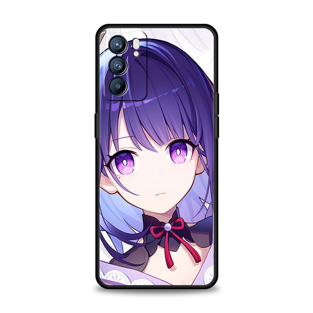 Genshin Impact Game Phone Case For Oppo A54 A53 A52 A9 2020 A15 A95 A16 A76 A74 A12 Find X5 Reno7 Reno6 Pro Plus 5G Black Cover