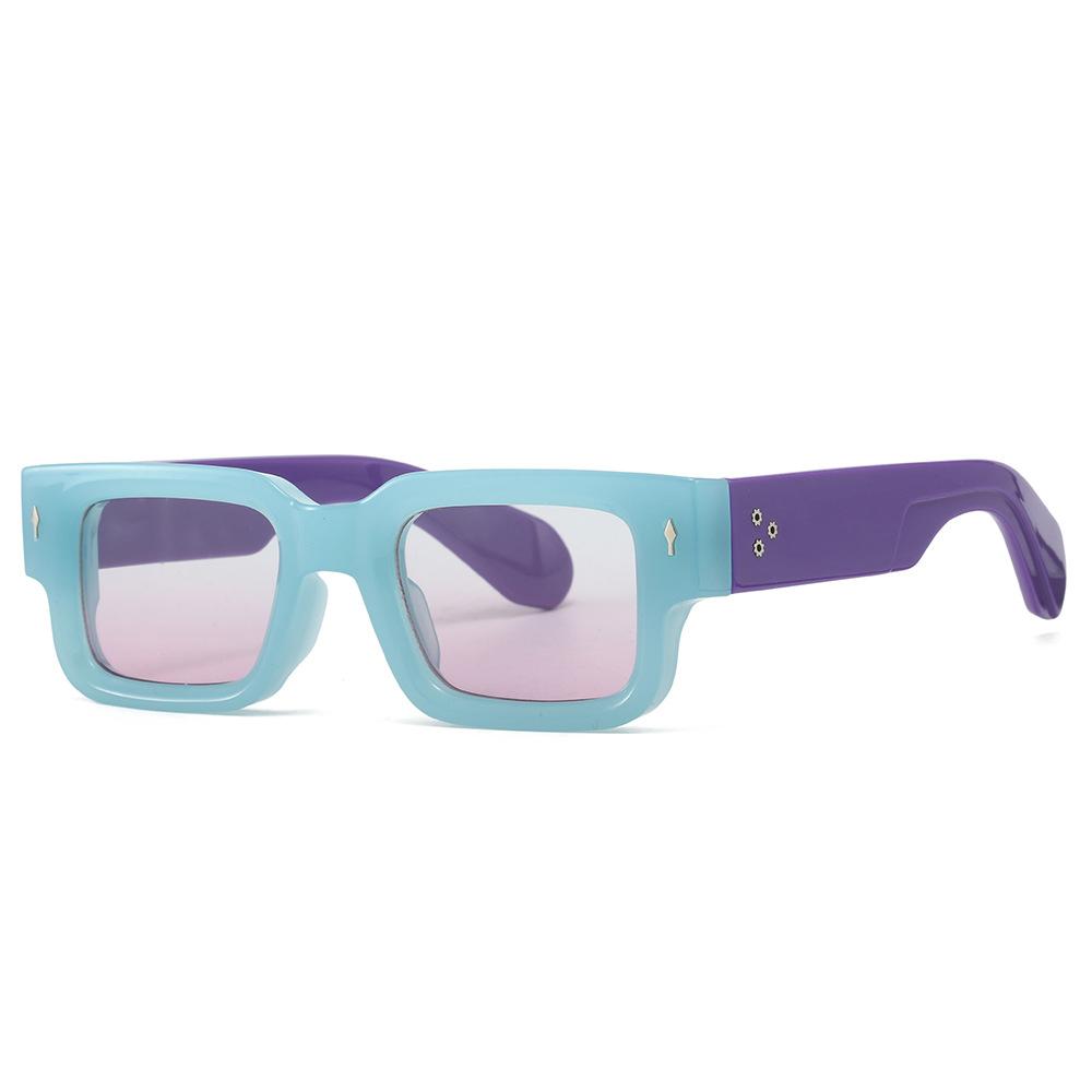 Classic Fashion Rivet Brand Designer Square Sunglasses Women For Men Luxury Vintage Punk Sunglasses Popular Hip Hop Shades Uv400