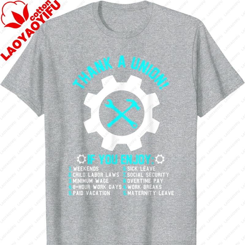 

Thank A Union Labor Day Tee for Women Unisex Happy Labor Day TShirt Vintage Aesthetic Clothes Women Clothes High Quality Cotton S
