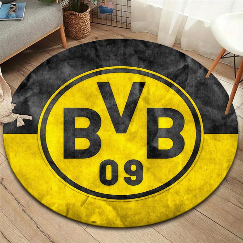 Borussia Round Area Rug,Carpet Rug for Living Room Bedroom Sofa Playroom Decor,Non-slip Floor Mat